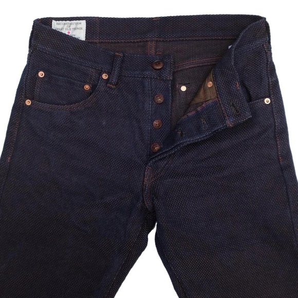 Studio D'Artisan Indigo Kakishubi Sashiko Selvedge Jeans - Picture 3 of 5